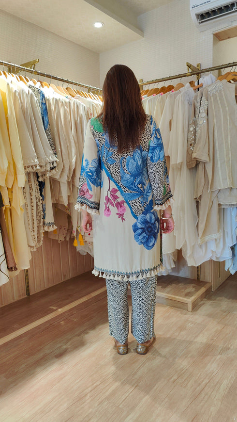 Hand Embroidery Floral Coord Set